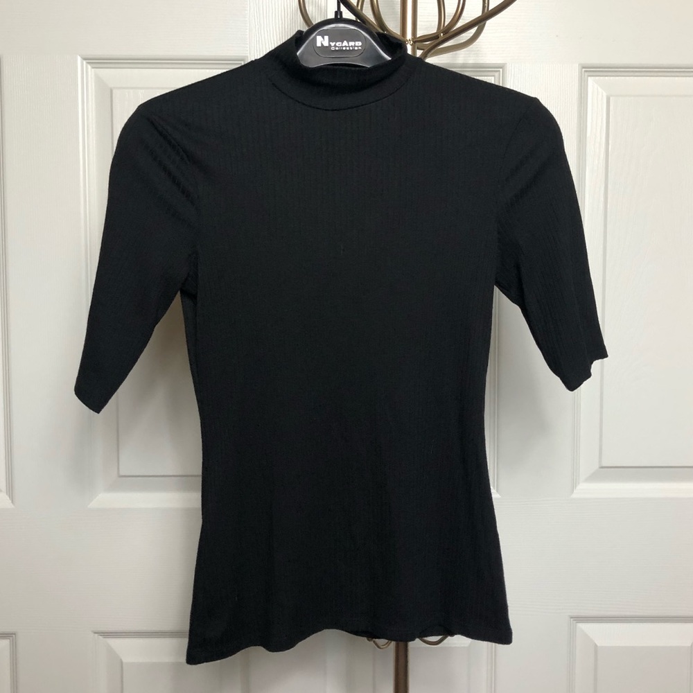 Black Turtle Neck Top